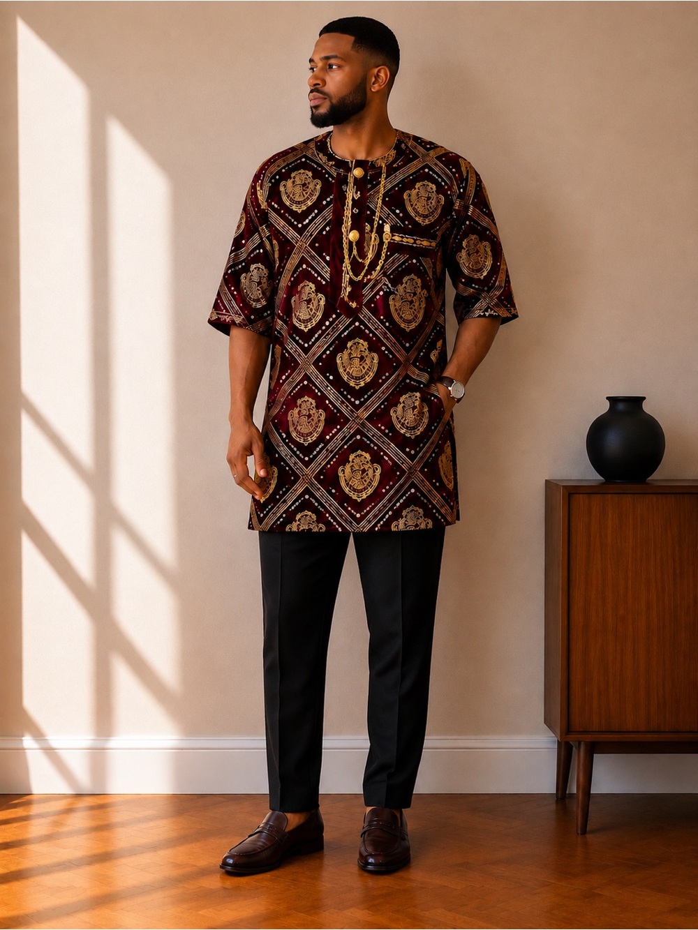 Traditional Nigerian African cultural handmade hand embroidered